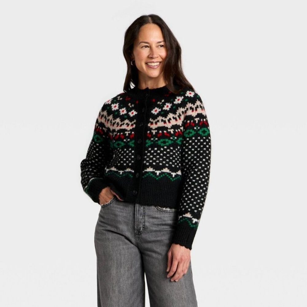 Women's Merriment Cardigan Sweater - Universal Thread Black M